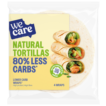 WeCare Lower Carb Tortilla Koolhydraatarme Wraps - 4 x 40g image 1