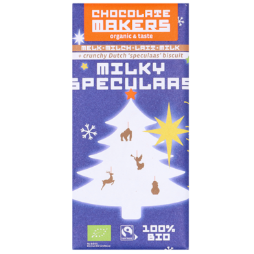 Chocolatemakers Noël Chocolat au Lait Crunchy Spéculoos - 80g image 1