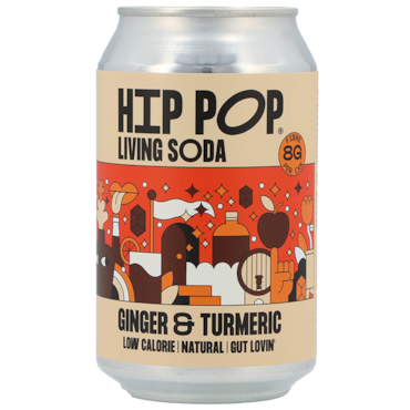 Hip Pop Living Soda Ginger & Turmeric - 330ml image 1