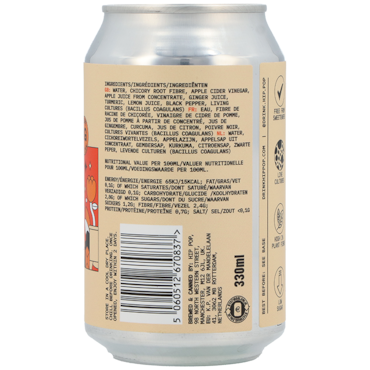 Hip Pop Living Soda Ginger & Turmeric - 330ml image 2