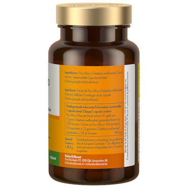 Holland & Barrett Pau d'Arco 500mg 15:1 Extract Gelijk Aan: 7.5 Gram Tabebuia Avellanedae - 60 capsules image 2