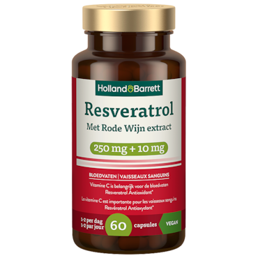 Holland & Barrett Resveratrol 250mg Met Rode Wijn Extract 10mg - 60 capsules image 1