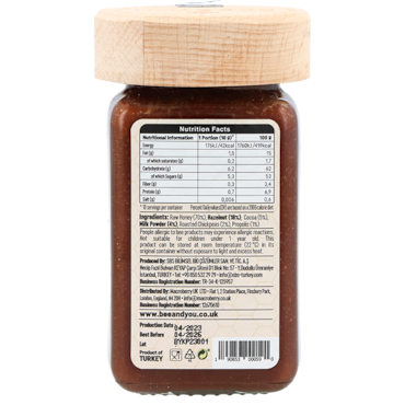 BEE&YOU Propolis Hazelnoot-Cacao-Melk Rauwe Honing Spread - 180g image 2