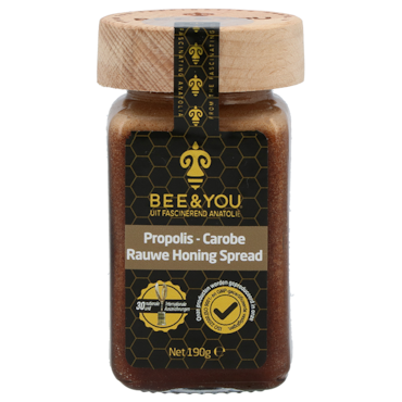 BEE&YOU Propolis Carobe Rauwe Honing Spread - 190g image 1