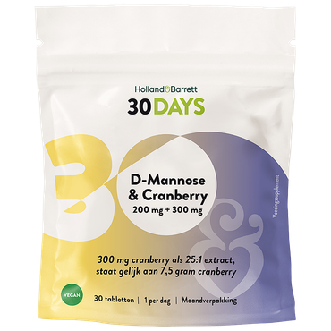 Reviews over Holland & Barrett 30DAYS D-Mannose 200mg & Cranberry 300mg - 30 tabletten