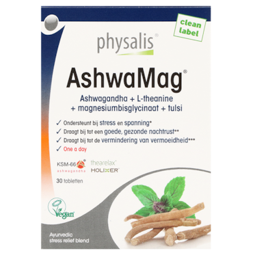 Physalis AshwaMag® Ashwagandha + Tulsi - 30 tabletten image 1