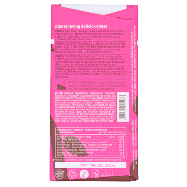 Chocolatemakers Bio Pure Love Puur 65% - 80g image 2