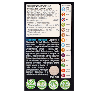 Lucovitaal Vitamine B12 1000mcg & Foliumzuur - 60 smelttabletten image 3