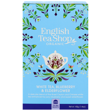 Reviews over English Tea Shop White Tea, Blueberry & Elderflower - 20 theezakjes