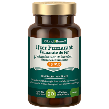 Reviews over Holland & Barrett IJzer Fumaraat 15mg + Vitaminen & Mineralen - 90 tabletten