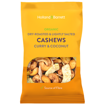 Reviews over Holland & Barrett Cashewnoten Curry & Kokos BIO - 35g
