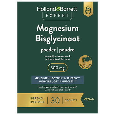 Reviews over Holland & Barrett Expert Magnesium Bisglycinaat Poeder 300 mg - 30 sachets