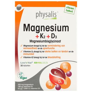 Reviews over Physalis Magnesium + K2 + D3 - 30 tabletten