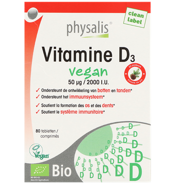 Reviews over Physalis Vitamine D3 Vegan Bio - 80 tabletten