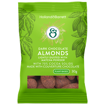 Reviews over Holland & Barrett Dark Chocolate Matcha Almonds - 30g