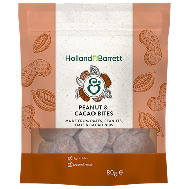 Reviews over Holland & Barrett Peanut & Cacao Bites - 80g