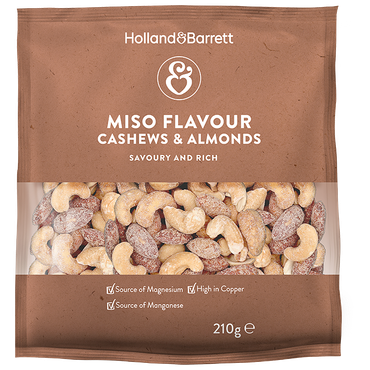 Reviews over Holland & Barrett Miso Cashews & Almonds Mix - 210g
