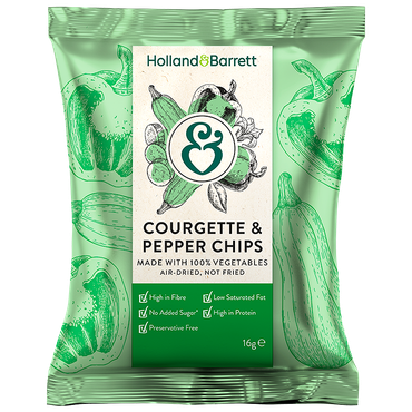 Reviews over Holland & Barrett Courgette & Pepper Chips - 16g