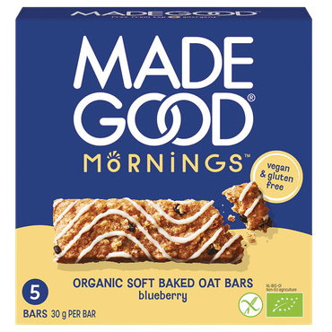 Reviews over MadeGood Mornings Blueberry Oat Bars - 5x30g