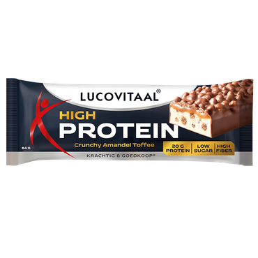 Reviews over Lucovitaal Proteïne Reep Crunchy Amandel Toffee – 64g