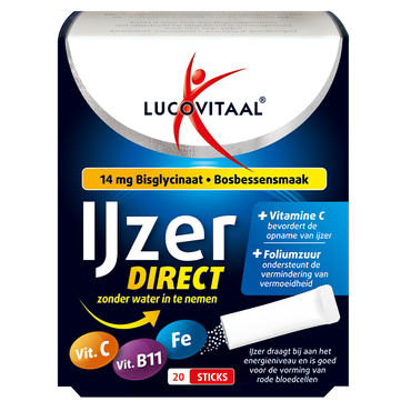 Reviews over Lucovitaal IJzer Bisglycinaat Direct - 20 sticks