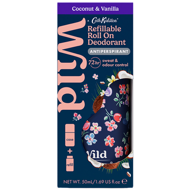 Reviews over Wild x Cath Kidston Roll-on Deo Navulbaar Kokos & Vanille Starterspack - 50ml