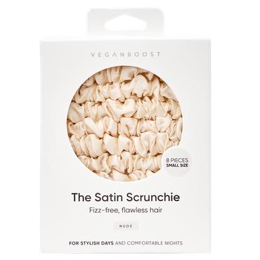 Reviews over VeganBoost Satin Scrunchies Nude - 8 stuks