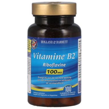 Holland & Barrett Vitamine B2, 100mg (100 Tabletten)