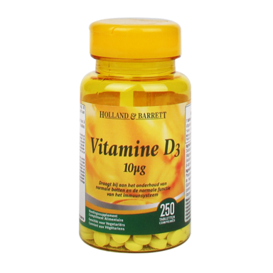 Holland & Barrett Vitamine D3, 10mcg (250 Tabletten)