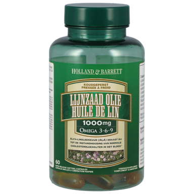 Holland & Barrett Lijnzaadolie, 1000mg - 60 capsules