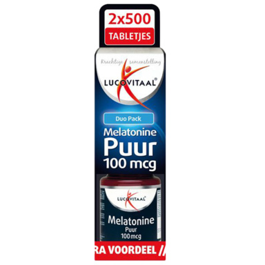 Lucovitaal Melatonine Puur Duo Pack, 100mcg (1000 Tabletten)