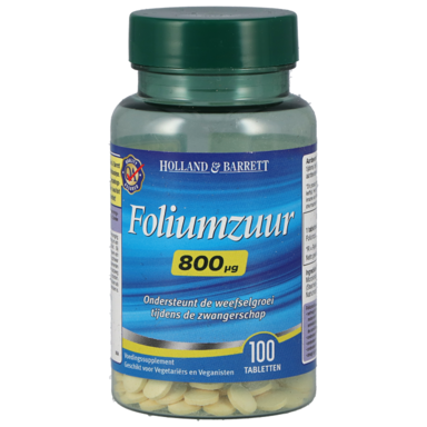 Holland & Barrett Foliumzuur, 800mcg (100 Tabletten)