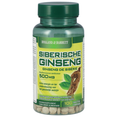 Holland & Barrett Siberische Ginseng 500mg - 100 Tabletten