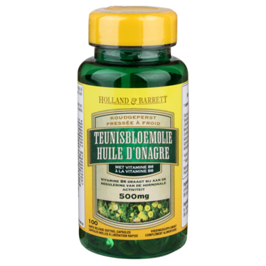 Holland & Barrett Teunisbloemolie 500mg + Vitamine B6 - 100 capsules