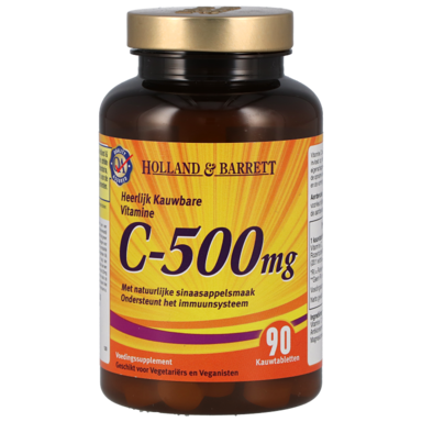 Holland & Barrett Vitamine C, 500mg (90 Kauwtabletten)