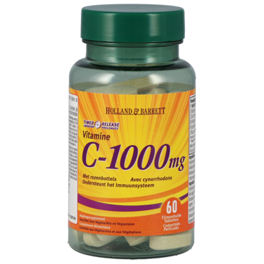 Holland & Barrett Vitamine C à libération temporisée & cynorrhodon 1000 mg 60 cachets