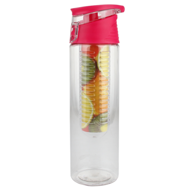 Bouteille avec infuseur de fruits frais rose
