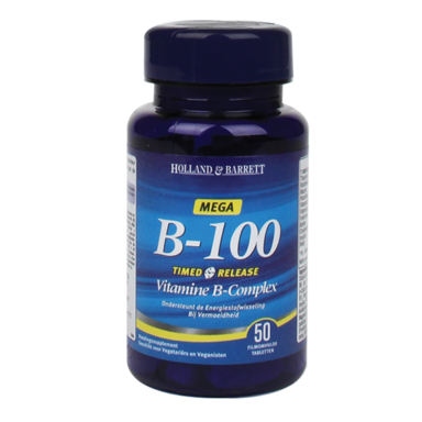 Holland & Barrett Vitamine B100 Timed Release Complex (50 Tabletten)