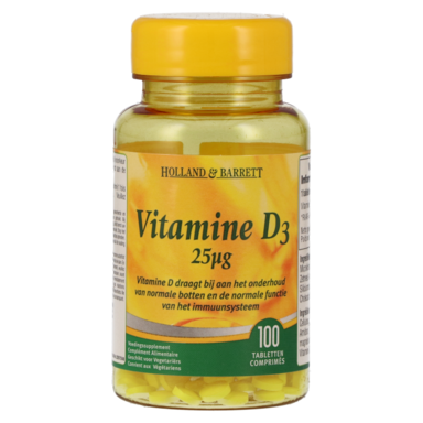 Holland & Barrett Vitamine D3 25 mcg 100 Comprimés