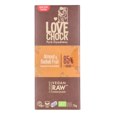 Lovechock Amande et Fruit du Baobab 85% Cacao - 70g