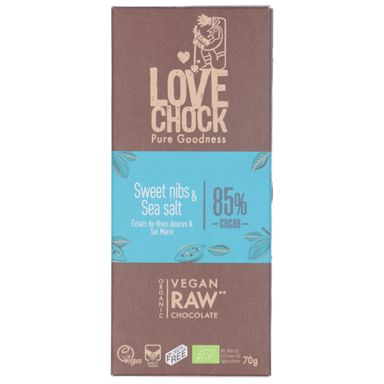 Lovechock Éclats de Fêves Douces et Sel Marin 85% Cacao - 70g