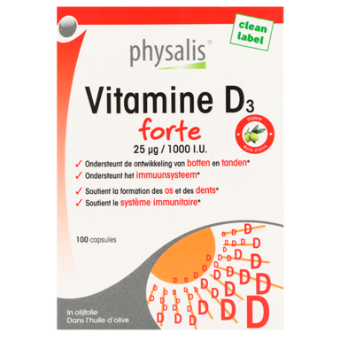 Physalis Vitamine D3 Forte, 25mcg (100 Capsules)