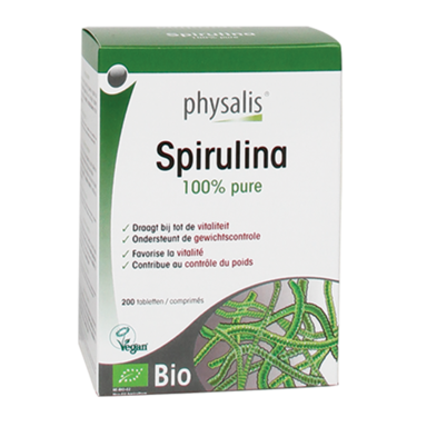 Physalis 100% Puur Spirulina Tabletten Bio (200 Tabletten)