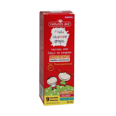 Natures Aid Multivitamine Drops Baby's & Kids (50ml)