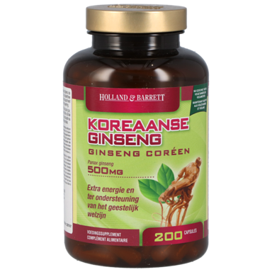Holland & Barrett Ginseng Coréen 500 mg 200 Gélules