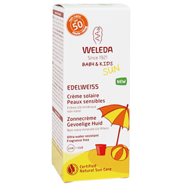Weleda Edelweiss Lotion solaire enfants peaux sensibles SPF 50 50 ml
