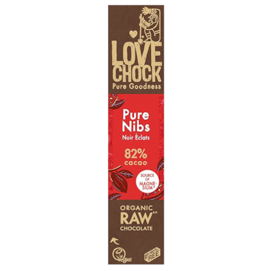 Lovechock Barre chocolat pur Éclats de cacao pur Bio (40 g)