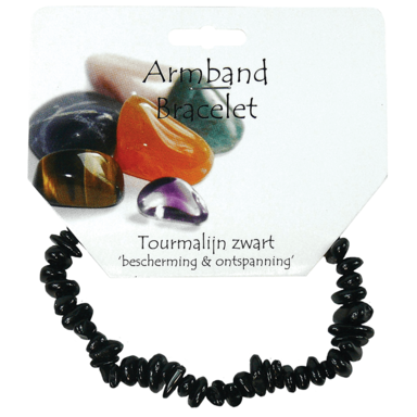 Steengoed Ronde Splitsteen Armband Tourmalijn Zwart