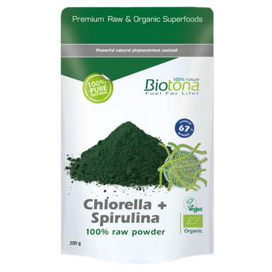 Biotona Spiruline + Chlorelle en poudre Bio 200 gr