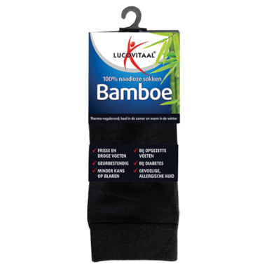 Lucovitaal Bamboe Sokken Zwart 43-46